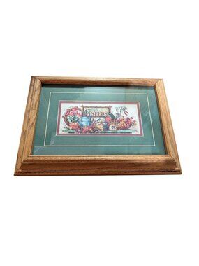 Choice Flower Seeds by Barbara Mock Solid Oak Frame 11x15.5 in Home Interiors